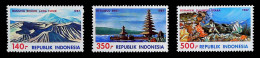 1987-Indonesia (MNH=**) Serie 3 Valori Turismo Vedute1.5 - Indonésie