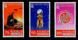 1986-Indonesia (MNH=**) Serie 3 Valori Esposizione Mondiale Veliero - Indonesia