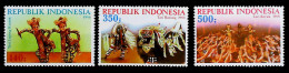 1986-Indonesia (MNH=**) Serie 3 Valori Maschere Danza - Indonésie