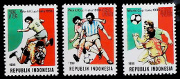 1990-Indonesia (MNH=**) Serie 3 Valori Talia Coppa Del Mondo Calcio - Indonesia