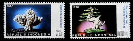 1990-Indonesia (MNH=**) Serie 2 Valori Fiori Piante - Indonesia