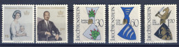 1965/6-Liechtenstein (MNH=**) 3 Serie 5 Valori Principi,stemmi Nobiliari - Ongebruikt
