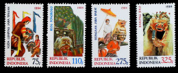 1984-Indonesia (MNH=**) Serie 4 Valori Maschere Turismo - Indonésie