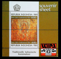 1981-Indonesia (MNH=**) Foglietto 1 Valore WIPA Pittura - Indonesië