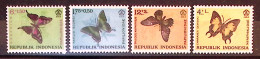 1963-Indonesia (MNH=**) Serie 4 Valori Farfalle - Indonesien