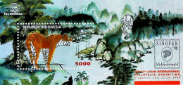 1998-Indonesia (MNH=**) Foglietto 1 Valore Tigre - Indonesien