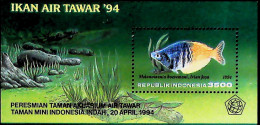 1994-Indonesia (MNH=**) Foglietto 1 Valore Pesci - Indonésie