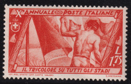 1932-Italia (MNH=**) L.1,75 Arancio Decennale (337) - Mint/hinged