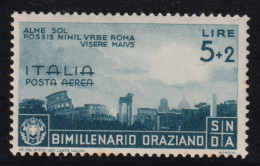 1936-Italia (MNH=**) Posta Aerea L.5+2 Bimillenario Orazio (P.A. 99)5 - Ongebruikt