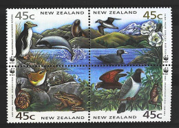 1993-Nuova Zelanda (MNH=**) Foglietto 4 Valori WWF Uccelli - Sonstige & Ohne Zuordnung