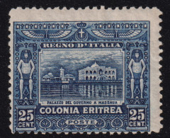 1910/4-Eritrea (MNH=**) 25c. Azzurro Pittorica - Erythrée