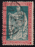 1928-Italia (O=used) 25c. Dentellato 13,5 Emanuele Filiberto - Oblitérés