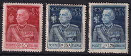1925/6-Italia (MNH=**) Serie 3 Valori Giubileo (186/8) - Nuevos