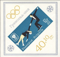 1968-Bulgaria (MNH=**) Foglietto Non Dentellato S.1v."Olimpiadi Invernali Grenob - Altri & Non Classificati