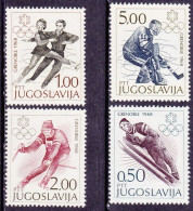 1968-Jugoslavia (MNH=**) S.4v."Olimpiade Invernale Grenoble" - Otros & Sin Clasificación