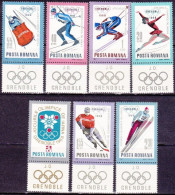 1968-Romania (MNH=**) S.7v.con Bandeletta "Olimpiadi Invernale Grenoble" - Altri & Non Classificati