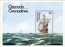 1984-Grenadine Di Grenada (MNH=**) Foglietto 1v."Nave Pirata" - Grenade (1974-...)