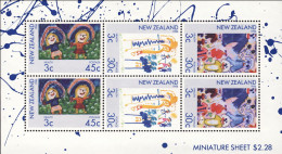 1986-Nuova Zelanda (MNH=**) Foglietto 6v."Sanità Per L'infanzia,disegni" - Otros & Sin Clasificación