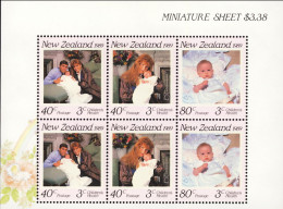 1989-Nuova Zelanda (MNH=**) Foglietto 6v."Andrea Fergusson,nascita Princ.Beatric - Otros & Sin Clasificación