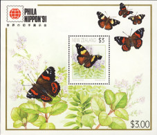 1991-Nuova Zelanda (MNH=**) Foglietto 1v."Expo Filatelica Tokyo,farfalle" - Other & Unclassified