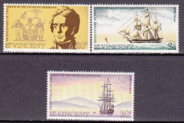 1972-St.Vincent (MNH=**) S.3v."anniversario Brisbane,stemma,velieri" - St.Vincent (...-1979)