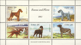 1983-Irlanda (MNH=**) Foglietto 5v."Cani" - Ongebruikt