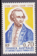 1976-Antartico Francese (MNH=**) S.1v."anniversario Passaggio Di J.Cook,effigie" - Unused Stamps