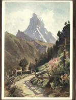11303529 Zermatt VS Weg Nach Zmutt   Matterhorn Kuenstlerkarte  - Sonstige & Ohne Zuordnung