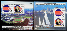 1990-Nuova Zelanda (MNH=**) Due Foglietti S.4v."XVI Giochi Del Commonwealth" - Sonstige & Ohne Zuordnung