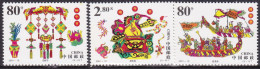2001-Cina (MNH=**) S.3v."Duanwu Dragon Boat Festival" - Brieven En Documenten