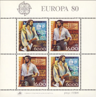 1980-Portogallo (MNH=**) Foglietto S.4v."Europa Cept,personaggi Celebri" - Other & Unclassified