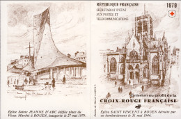1979-Francia (MNH=**) Libretto 4s.8v."pro Croce Rossa,vetrate Della Chiesa Di S. - Ungebraucht