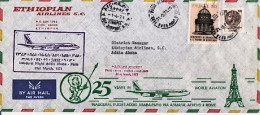 1971-VIAGGIO ADDIS ABABA-PARIGI ETHIOPIAN Airlines Tratta Roma-Addis Abeba (31.3 - Poste Aérienne