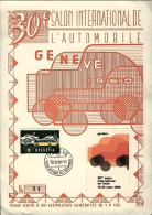 1960-Svizzera 30^ Salone Internazionale Dell'automobile A Ginevra Su Cartoncino  - Erinnophilie