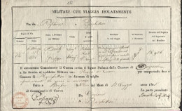 1808 Militare Che Viaggia Da Orzinuovi A Pizzighettone, Documento Rilasciato Il  - Documents Historiques