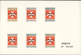 1975-S.M.O.M. Segnatasse Foglietto Prove Di Lusso "Croce Di Malta Su Fondo Rosso - Sovrano Militare Ordine Di Malta