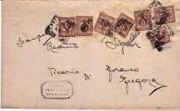 1906-Floreale Sette C.2 (uno Difettoso) Su Circolare A Stampa Ceneda (3.9) - Marcophilie