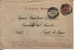 1915-BUSTA POSTALE REGIO ESERCITO C.10 Viaggiata Brescia (28.8) - Marcophilie