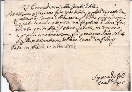 1700 FEDE DI SANITA' Rilasciata Ad Ala Il 17 Settembre, Segni Di Fumigazione - Historische Dokumente