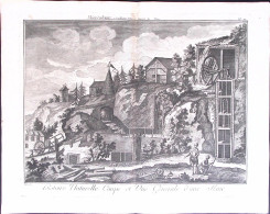 1760ca.-Coupe Et Vue Generale D'une Mine Incisione Originale Tratta Da L'Encyclo - Prenten & Gravure