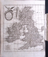 1720-Cartes Des Isle's Britanniques Par M.de L'Isle Geographe Du Roy Incisione I - Carte Geographique
