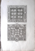1790circa-Medailles Antiques Incisione Su Rame Di Berteaux Dim.40x20cm. - Stiche & Gravuren