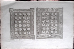 1790circa-Medailles Antiques Incisione Su Rame Di Berthault Dim.40x20cm. - Prenten & Gravure