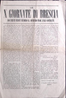 1865-Le X Giornate Di Brescia Documenti Inediti Intorno Al Diumviro Prof.Luigi C - Autres & Non Classés