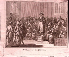 1744-Predicazione De' Quacheri Salmon Dim.17,5x20 Cm. - Estampes & Gravures
