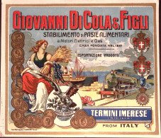 1898-locandina Pubblicitaria In Cromolotografia "Di Cola's Finest Sicily Macaron - Autres & Non Classés