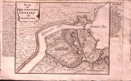 1720-Plan Der Ober Ostr:stadt Costanz Am Boden=See Incisione In Rame Di G.Bodene - Cartes Géographiques
