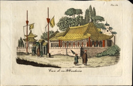 1825-Cina China "Cina Casa Di Un Mandarino" Size With Margins . 20x13,5 Cm. Hand - Stiche & Gravuren
