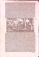 1606-Ramusio Xilografia "Cercatori D'oro"dim.16x27 Cm.tratta Dall'opera "Delle N - Stiche & Gravuren