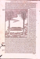 1606-Ramusio Xilografia "Amaca"dim.16x27 Cm.tratta Dall'opera "Delle Navigationi - Estampes & Gravures